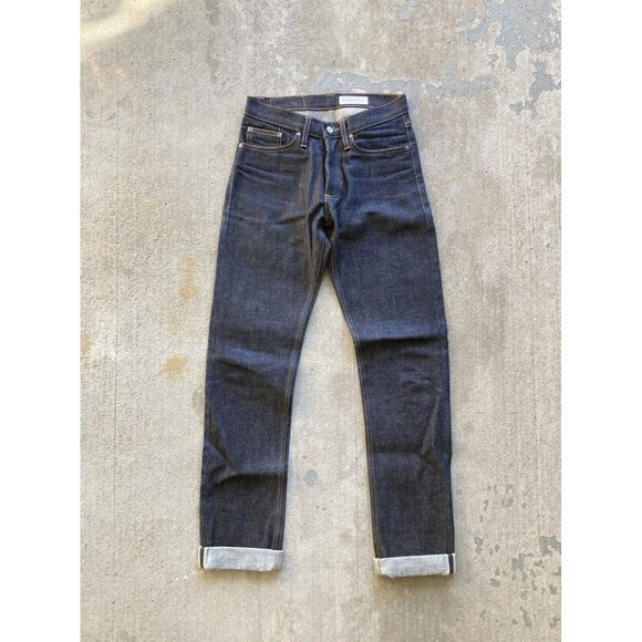 Gustin Other - Men's GUSTIN Dark Rinse Raw Rainbow Selvedge High Rise Slim Fit Jeans, Size 29